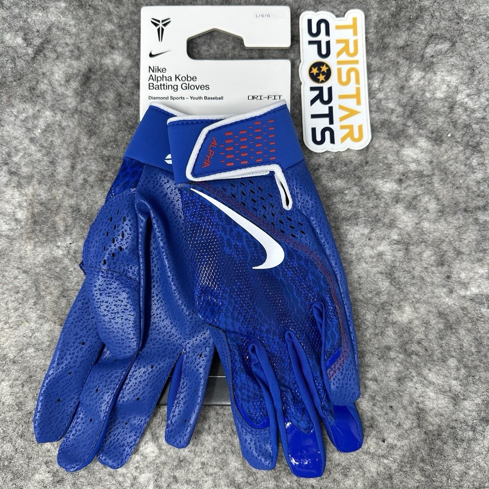 Nike Alpha Batting Gloves Youth Size Large Kobe Bryant Dodgers Diamond Sports